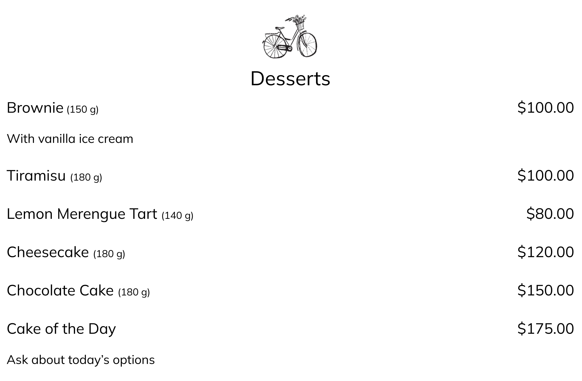 Desserts