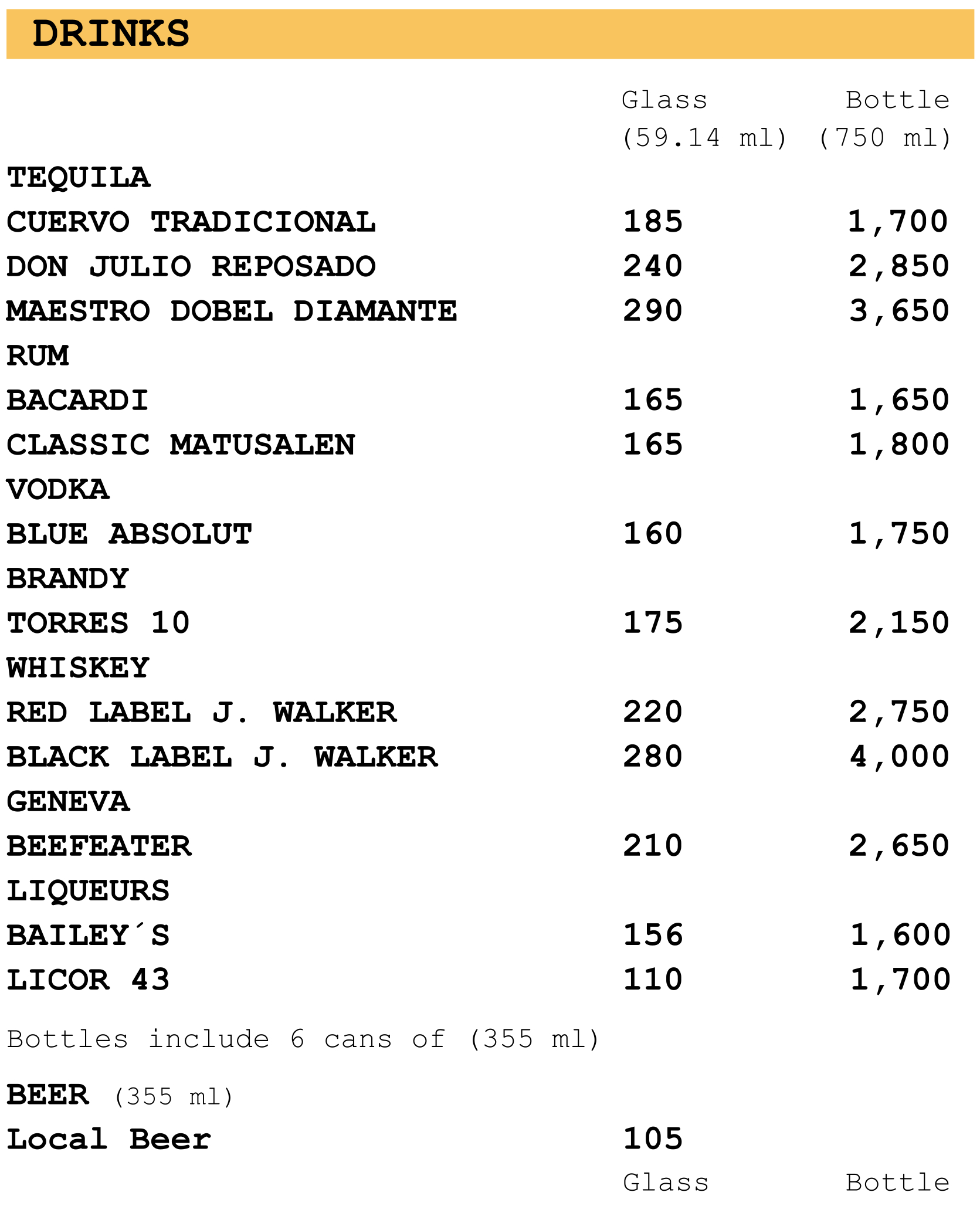 Drinks